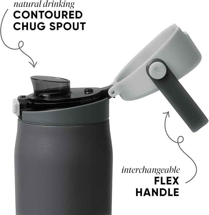 Simple Modern Mesa Sport Water Bottle with Covered Chug Lid | 30oz Cup Holder Friendly Insulated Stainless Steel Bottle for Gym, Sports and Travel | Steele