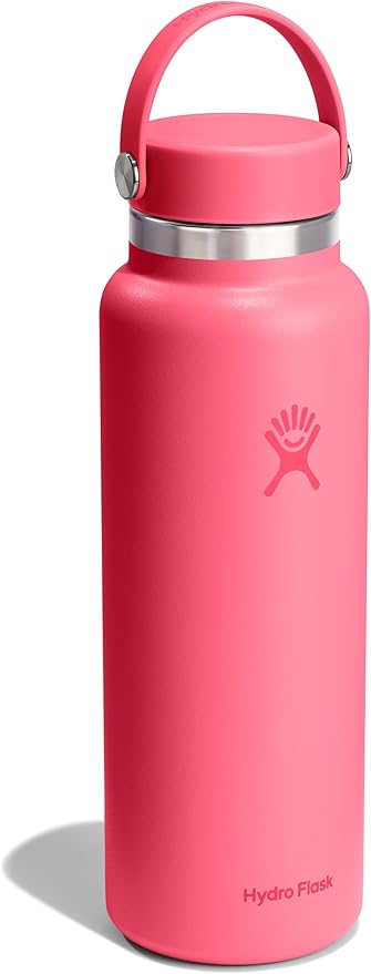 Hydro Flask Water Bottle - Insulated Stainless Steel - Wide Mouth Flex Lid, Non Spill, Leakproof and Refillable in 40 Oz Popstar Pink