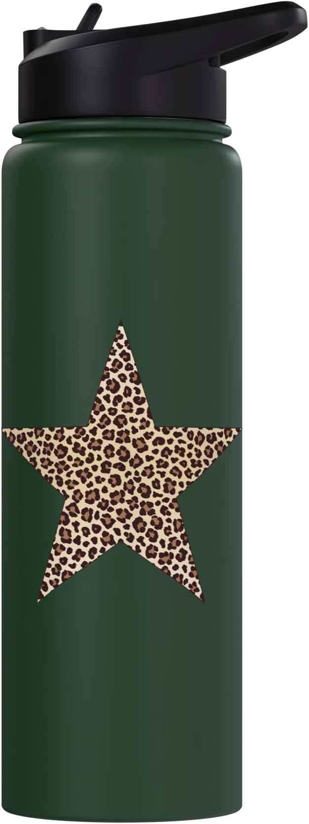 Star Shape - Cute Cheetah Leopard Print Graphic Stainless Steel Insulated Water Bottle