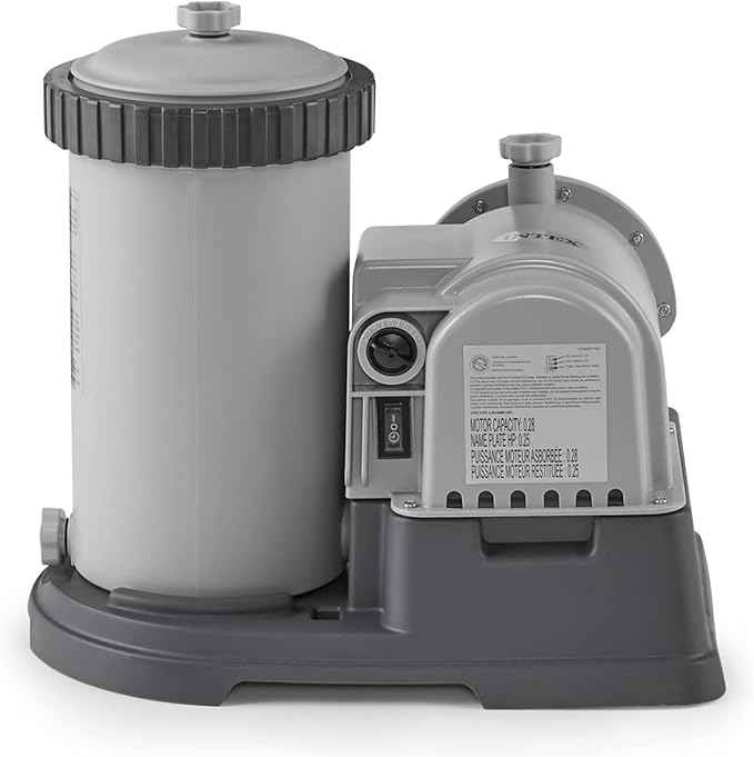 Intex C2500 Krystal Clear Cartridge Filter Pump for Above Ground Pools: 2500 GPH Pump Flow Rate – Improved Circulation and Filtration – Easy Installation – Improved Water Clarity – Easy-to-Clean