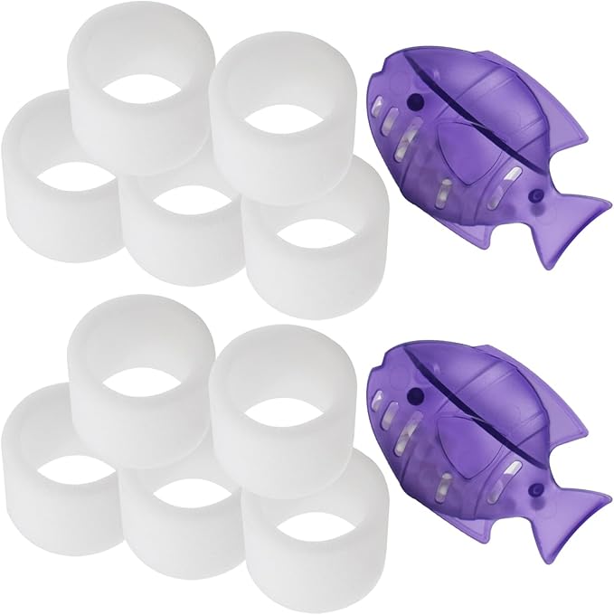 Top-Fill Humidifier Replacement Filter Compatible with Levoit Dual150 Dual200S Classic160 Classic300(S) LV600S LV600HH OasisMist450S OasisMist600S Superior 6000S - 10 Filters and 2 Clean Fish
