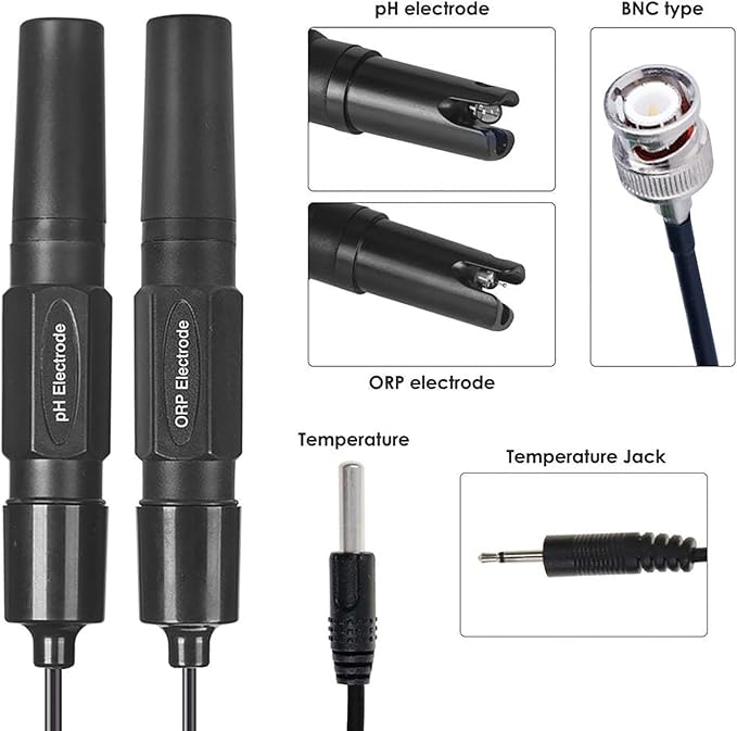 3 in 1 PH ORP Temperature Meter, Water Quality Monitor with Dual Power Socket and App, 24 Hours Smart Monitoring and Calibrate Easily, for Aquariums, Drinking Water, Hydroponics, Lab