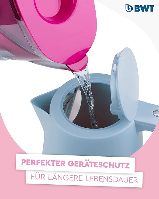 BWT Vida Water Filter Pink 2.6 L | Filter with 1 Magnesium Filter Cartridge | Water Filter Drinking Water | for Food & Drinks | Filters Limescale, Chlorine, Lead & Copper