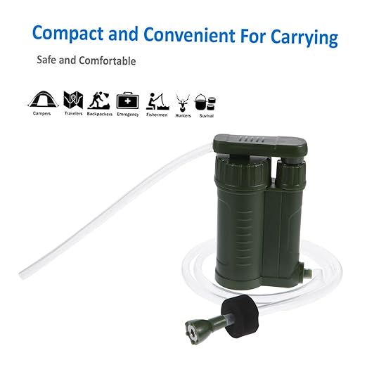 Abaodam 1Pc Portable Water Pump Emergency Water Purifier for Camping Hiking Outdoor Activities Removes Sediment Durable Reliable Water Filtration