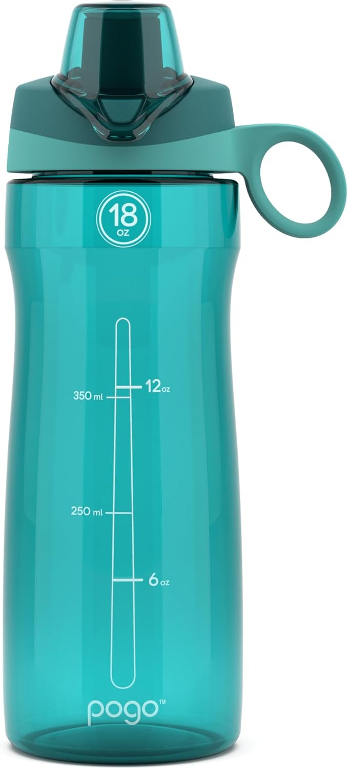Pogo BPA-Free Tritan Plastic Water Bottle with Chug Lid,18 Oz, Teal