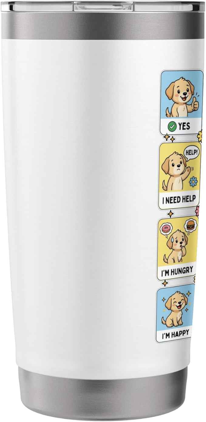 Autism ACC Communication Dog Lovers Kids Cute Autistic Stainless Steel Insulated Tumbler