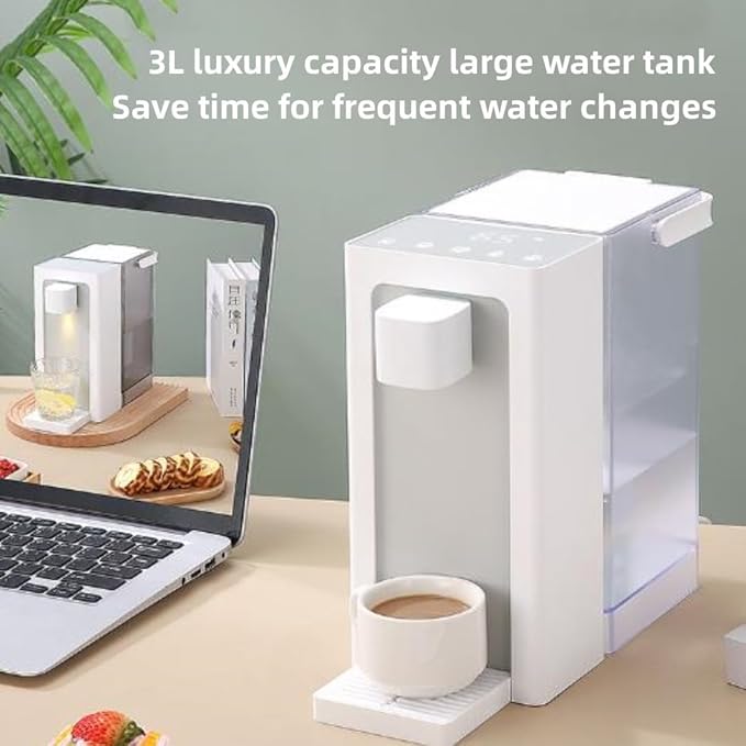 Instant Hot Water Dispenser with Filter,Household Desktop Water Purifier with Night Vision Light，5 Temperatures,Large Capacity, Zero Installation，1 Filter Included