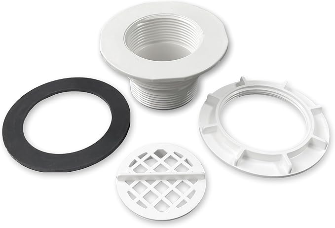 Threaded Inlet Strainer Kit for Stock Tank Pools,Stock Tank Pool Filter Kit, Intex Pool Accessories, Includes Rubber Washer, Strainer Nut and Grid, Fits Intex Filter Pumps with 1-1/2" Hoses (2 Pack) - AquaVibe