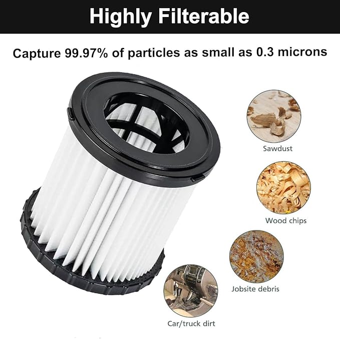 3 Pack DCV5801H HEPA Filter Replacement for DEWALT DCV580, DCV581H, DCV5801H Wet/Dry Vacuum Cleaner - AquaVibe