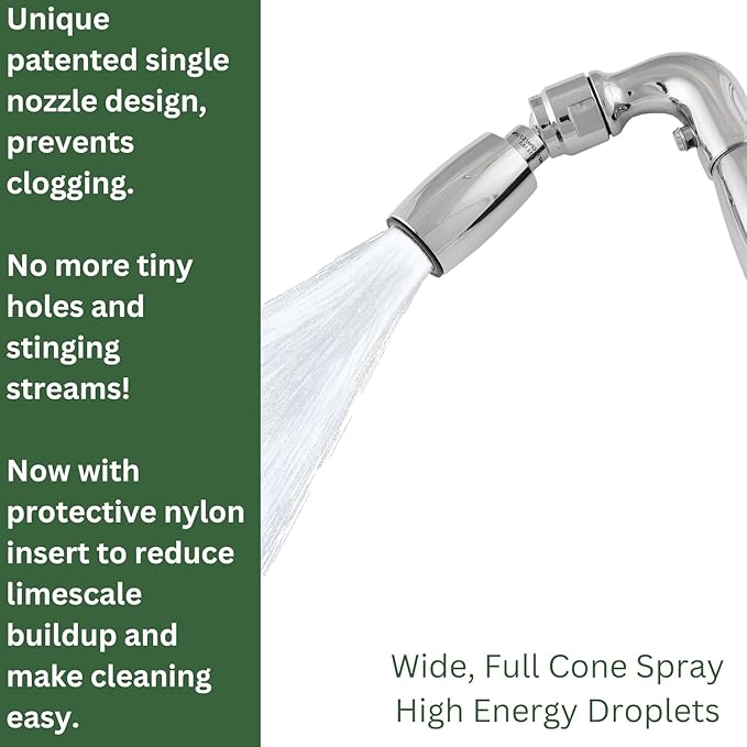 High Sierra® Solid Metal Handheld Shower Head, Lead-Free, with Built-In Trickle Valve. Shower Hose and Holder Not Included. Low Flow 1.8 GPM. Brushed Nickel