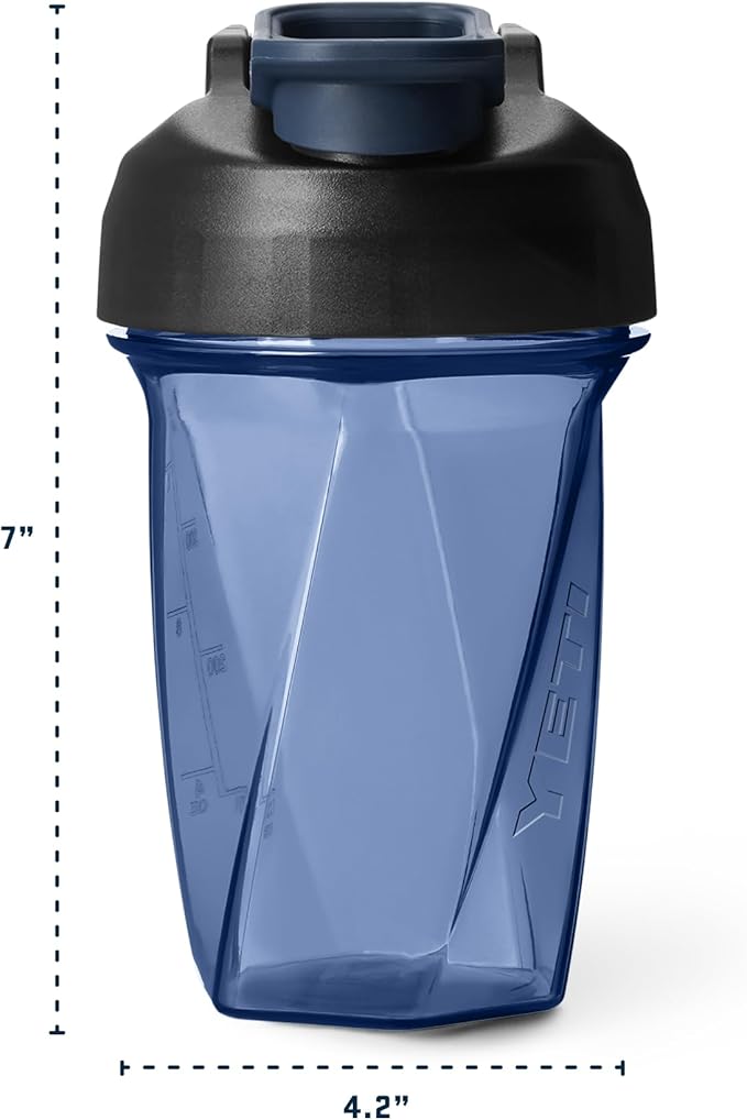 YETI Yonder Helimix Vortex Blender Shaker Bottle Holds up to 20oz | No Blending Ball or Whisk | USA Made | Portable Pre Workout Whey Protein Drink Shaker Cup | Dishwasher Safe, Clear