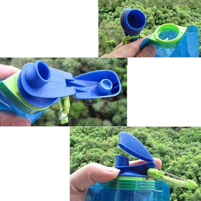 Collapsible Water Bottles for Travel – 24oz Foldable Water Bottle with Leakproof Lid, Food-Grade Silicone Portable Reusable BPA-Free Water Bottle for Hiking,Sports,Camping,Biking (3)