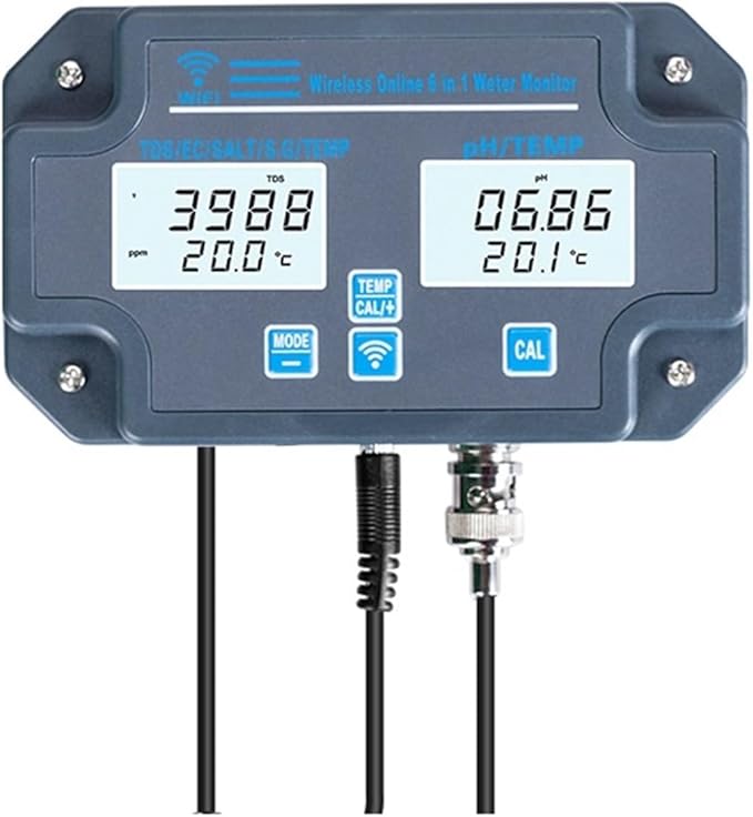 Water Test Meter, 2Pcs Digital Meter Temp Water Quality Tester Data Logger Smart Monitor for Home Hydroponics