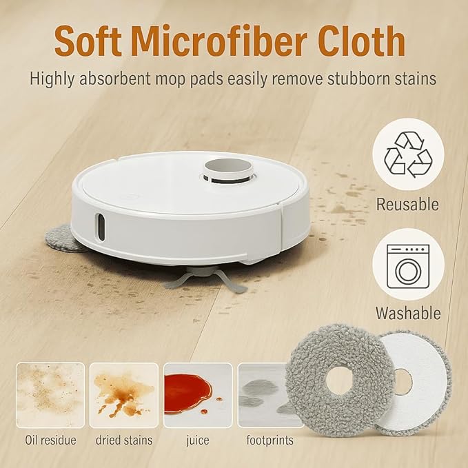 Replacement Parts Accessories Kit Compatible with Roborock Qrevo Curv/Qrevo Edge/Qrevo S5V/Curv S5X/Edge S5A Robot Vacuum Cleaner 1 Dual Main Brush,6 Side Brushes,4 Hepa Filters,4 Mop Pad,4 Dust Bags - AquaVibe