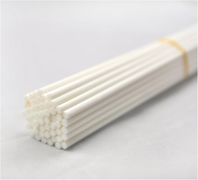 50 Pieces Fiber Reed Diffuser Replacement Refill Sticks for Aroma Fragrance (White, 12" x4mm) - AquaVibe