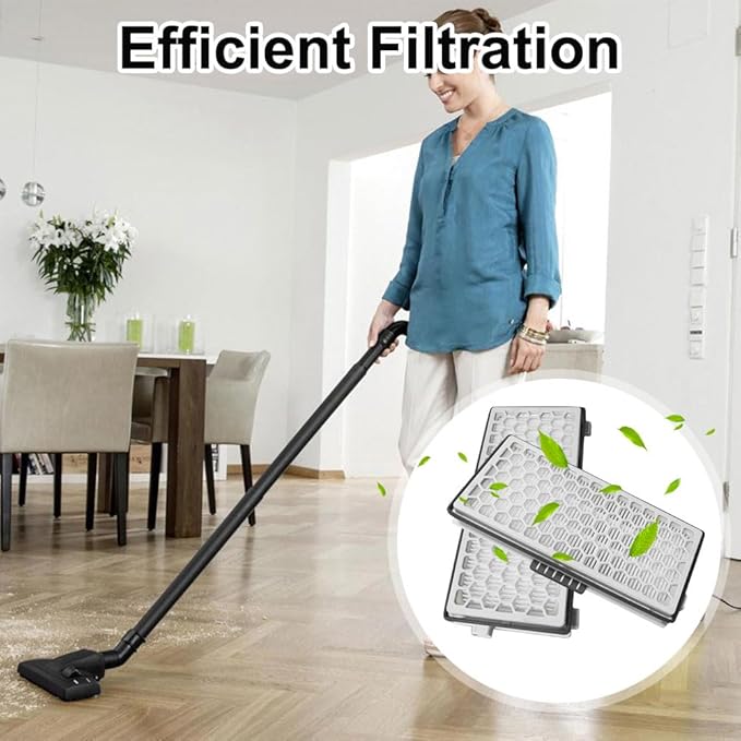 4 Pack SF-HA 50 HEPA AirClean 50 Filter for Miele, Vacuum Filters Compatible with Miele S4, S5, S6, S8, S8000, S8999, S6000, S6999, S5000 Series, Air Filtration for Complete C2 & C3 Models - AquaVibe