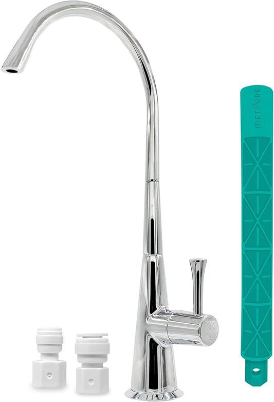 Metpure Non-airgap Brass RO Faucet Reverse Osmosis Drinking Water Filtration System Water Dispenser Spout. Contemporary Style. Include Wrench and Faucet Adapters. Chrome.