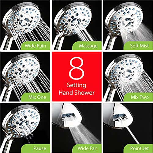 AquaCare 50 mode High Pressure 7 inch Shower Head Combo w