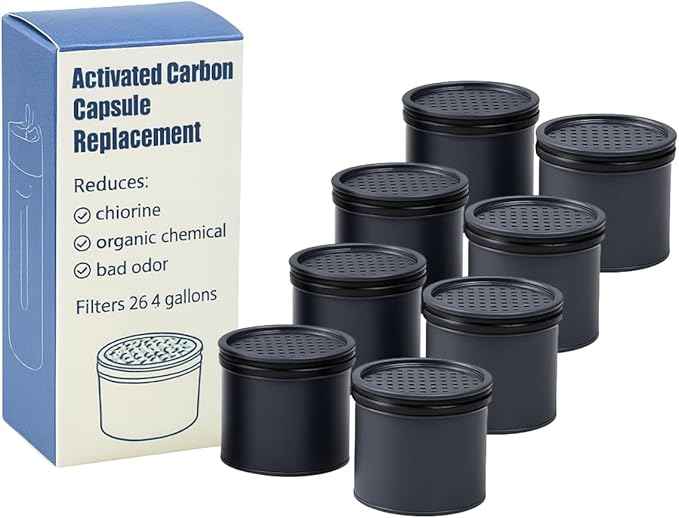 Nispira Carbon Water Filter Replacement Compatible with Lifestraw Go Series, Lifestraw Steel, Lifestraw Universal Water Bottle, 8 Packs