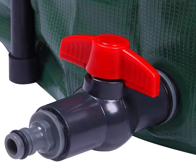 50 Gallon Collapsible Rain Barrel, Portable Water Storage Tank, Foldable Rainwater Collect System Downspout, Water Catcher Container with Filter, Spigots Overflow Kit (Green,50 Gallon)