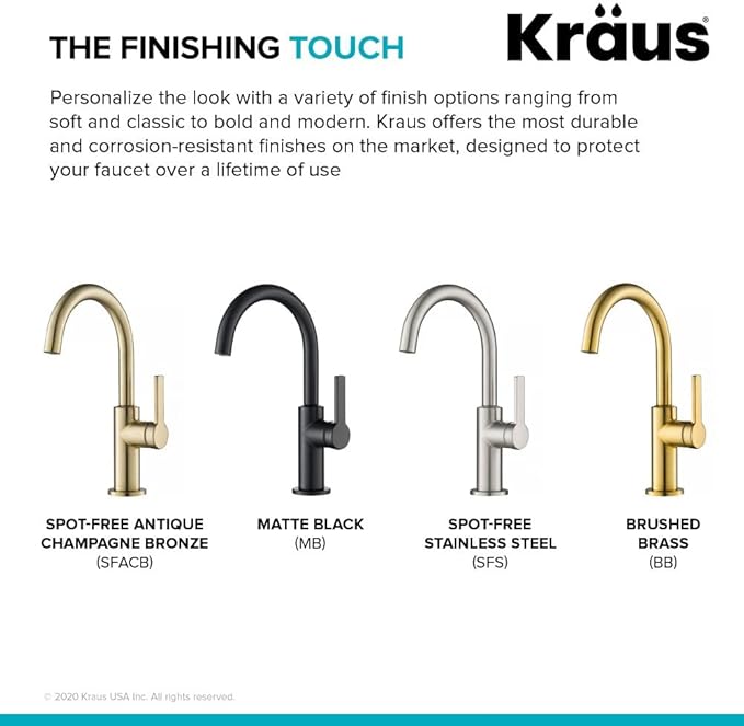 KRAUS Oletto Single Handle Kitchen Bar Faucet in Spot Free Stainless Steel, KPF-2822SFS