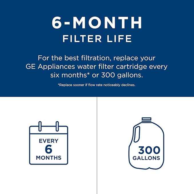 GE MSWF Refrigerator Water Filter | Certified to Reduce Lead, Sulfer, and 50+ Other Impurities| Pack of 1