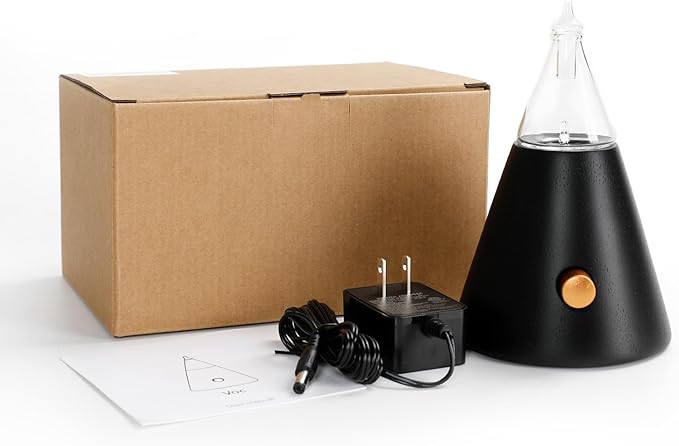 Babel Tower Aroma Nebulizer - Waterless Essential Oil Diffuser with Wood and Glass, Professional Grade Cold Air Technology, Super Quiet, No Water, No Heat, No Plastic - Original Design