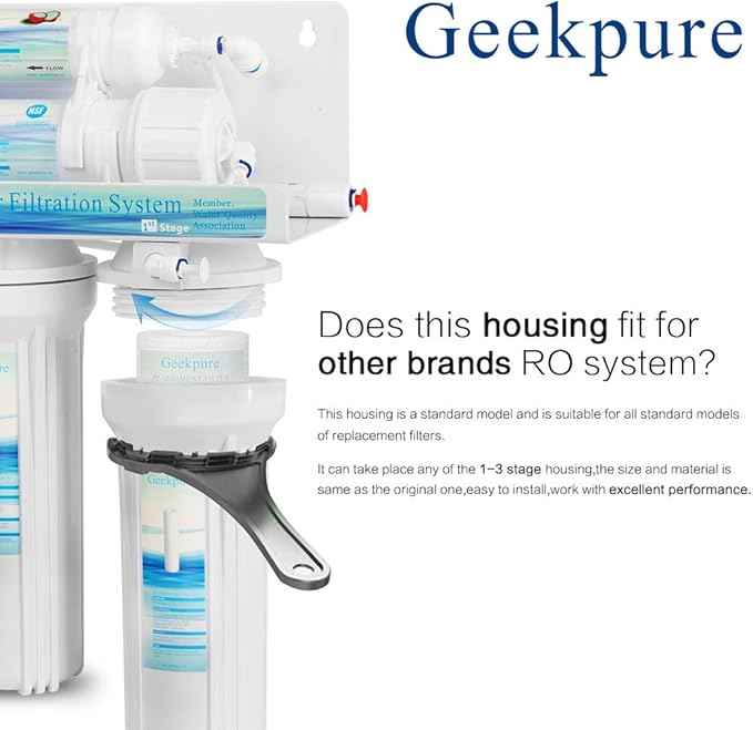 Geekpure 10 Inch Reverse Osmosis Water Filter Housing for RO Filtration System -1/4" Port-2.5" - AquaVibe