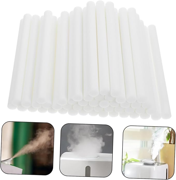 50Pcs Humidifier Filter Cotton Sticks Replacement for Diffuser Humidifiers Optimizes Air Quality with Absorbent Cotton Compatible with Multiple Models - AquaVibe