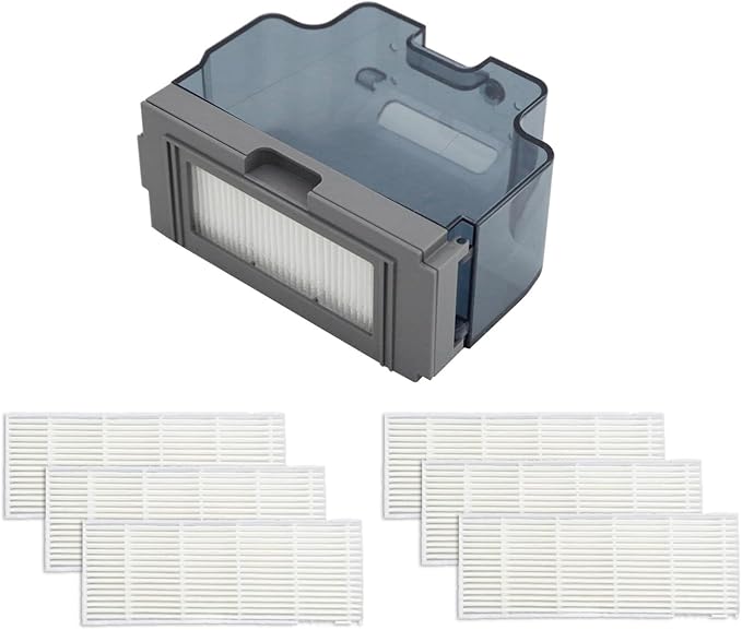 Usoway Robot Vacuum Replacements Parts Fit For Lefant M210/M213/M210b, For Okp K2 K2p K3 K4 K5 L1 K2p Robot Vacuum Cleaner, Vacuum Dust Pan, Side Sweep Edge Brush HEPA Filter (Dustbin& Filter-7pc) - AquaVibe