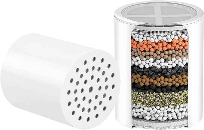 2-Pack Replacement Shower Filter Cartridge Compatible with WEAQUA/SparkPod Filtered Shower Heads,Water Softener Filter for Hard Water Reduce Chlorine and Harmful Substances
