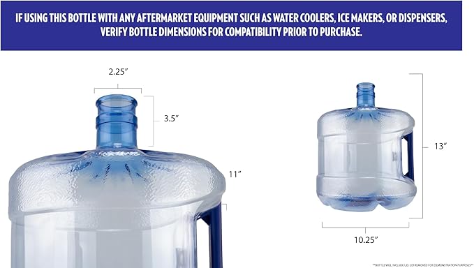 New Wave Enviro BPA Free PET Bottle, 3-Gallon Capacity, Crown Top Cap (not included), Designed for Durability with Integrated Handle