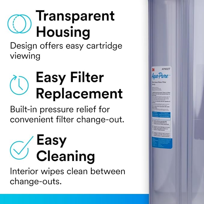 3M Aqua-Pure AP800 Series Whole House Filter Housing AP802T, 5639204, Large Diameter