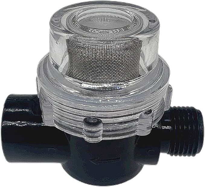 2 RV Trailer Water Pump Filter Fresh Water Pump Strainer ，Twist-On Pipe Filter. Compatible with WFCO, Shurflo Water Pumps, Applicable, RV Marine Water Pump Filter, Water Pump Strainer Filter