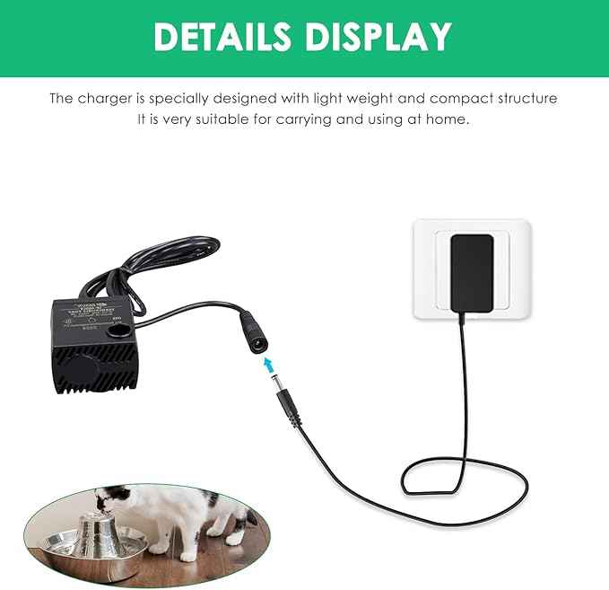 Mrgru 12V Replacement Charger for Pump Compatible with PetSafe Drinkwell 360 Pet Water Fountain Power Supply Adapter(PAC00-13206)