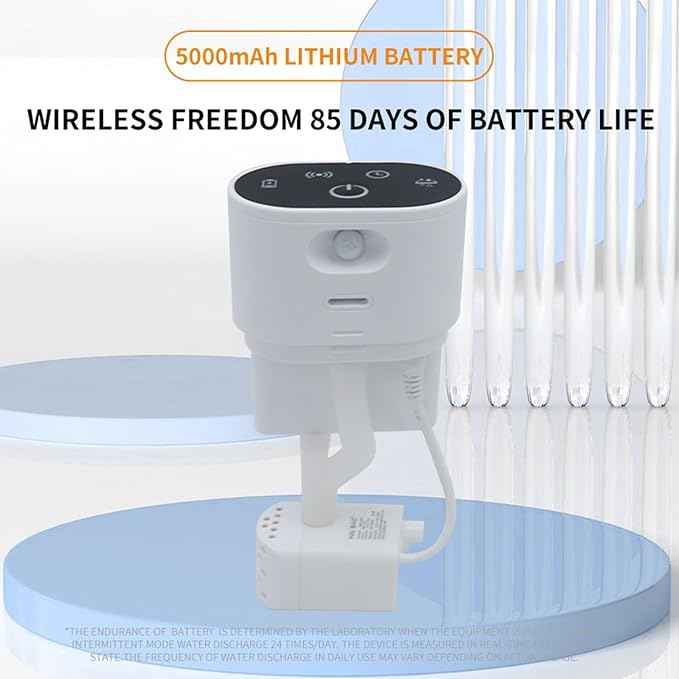 Wireless Cat Water Fountain Stainless Steel, Battery Operated, Cordless Pet Water Fountain for Cats & Dogs with Motion Sensor, Ultra Quiet Pump, 12 Filters (SS, 8L)