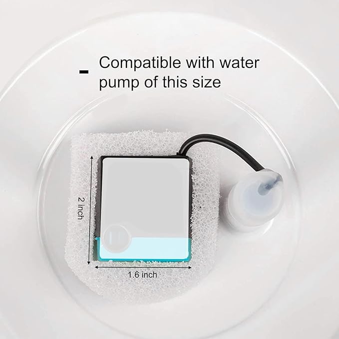 Cat Water Fountain Foam Filters, Compatible with Multiple Pet Fountain Dispenser Sponge Filters (8 Pcs)