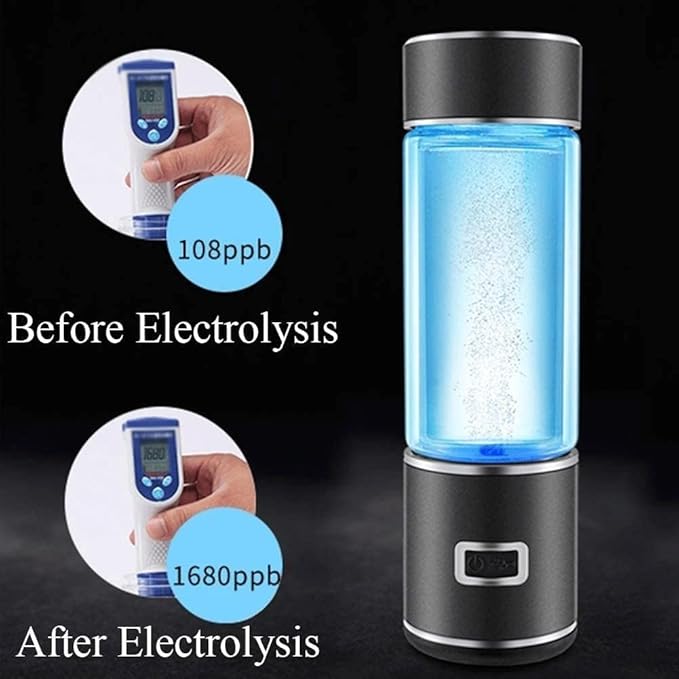 350ML Portable Hydrogen Rich Water Bottle Rechargeable Ionized Water Generator Hydrogen Water Maker Antioxidant Glass Health Care Cup