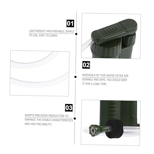 Kisangel 1pc Portable Filter Pump for Emergency for Camping Hiking and Outdoor Activities and Design