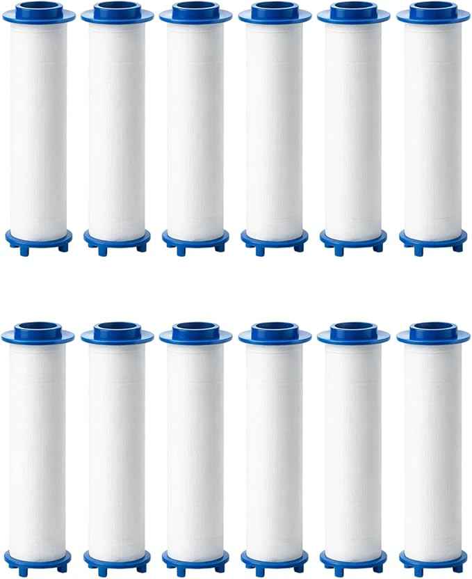 12 PCS Ion Drops Shower Head Filters, 3.3Inch Filtered Shower Head Replacements, Universal Fit for Most Showerheads, Showerhead with Filter for Detachable