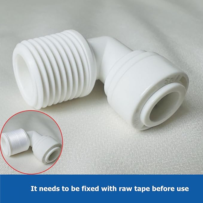 10 Pack 3/8" Push to Connect Fitting - 3/8" OD Tube x 3/8" Male Thread Straight Connector for Reverse Osmosis Systems, Water Filters & Plumbing (white) - AquaVibe