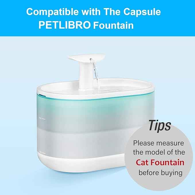 16 Packs Replacement Cat Water Fountain Filters Compatible with PETLIBRO Capsule Pet Water Fountain: PLWF002,71oz/2.1L Ultra Quiet-BPA-Free, Two Flow Modes Pet Dispenser