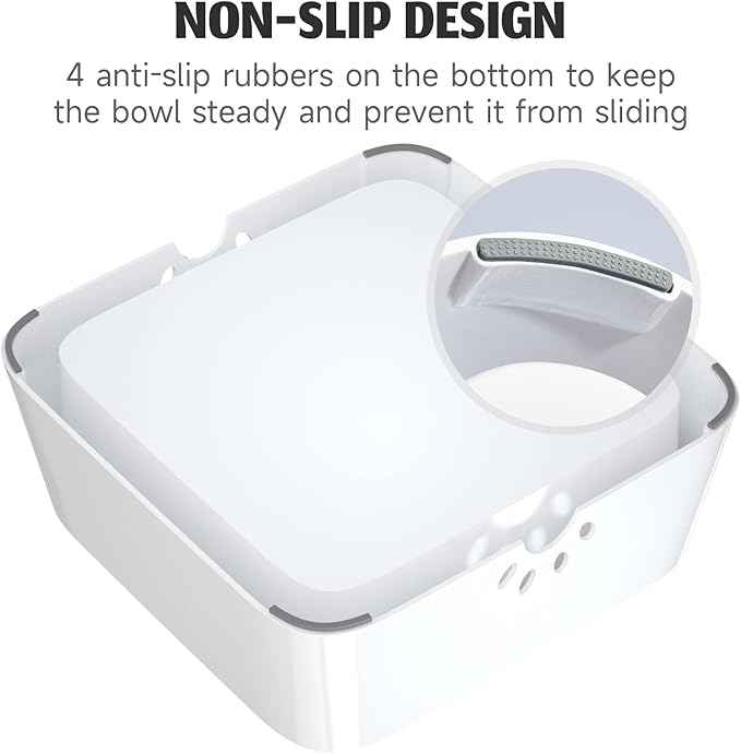 ELS PET No Spill Dog & Cat Bowl - 70oz/2L Large Capacity Travel Water Dispenser (Pink)