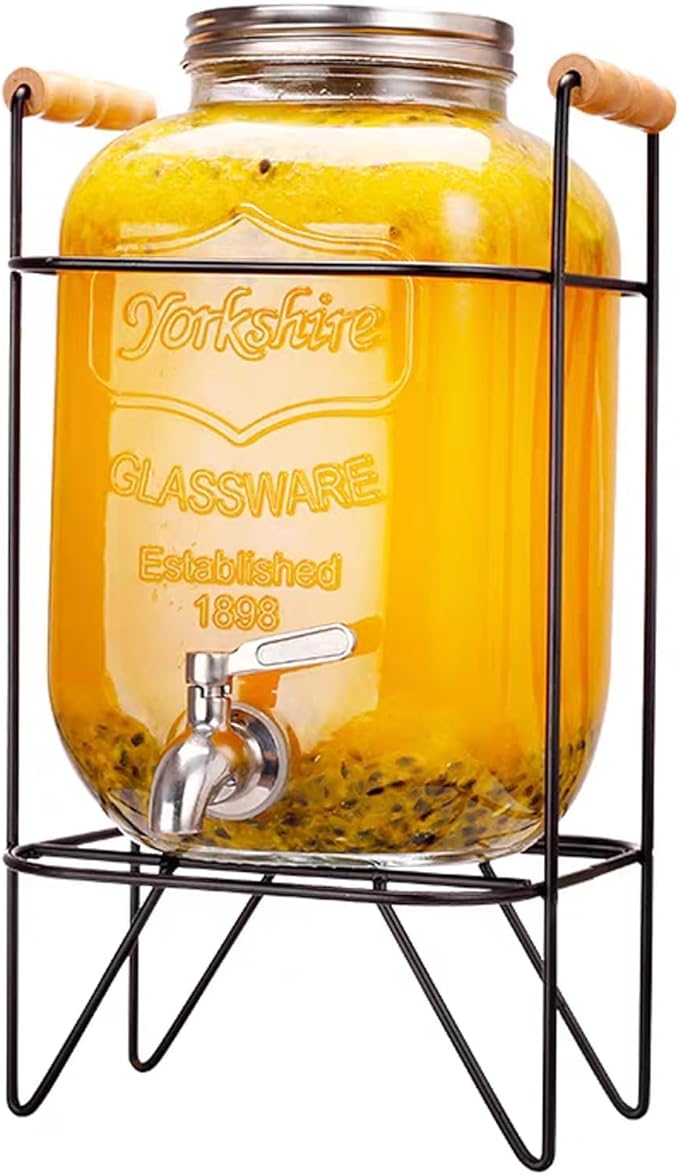 Tfwadmx 1 Gallon Drink Dispenser for Parties, Beverage Dispenser With Stand Lemonade Dispenser Iced Tea Pitcher Party Beverage Dispenser for Lemonade, Juice, Punch, Water, Outdoor, Daily Use