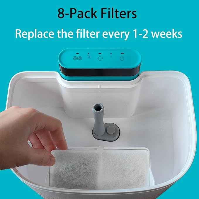 Cat Water Fountain Filters, 8 Pack Replacement Filters for Bellkaspet Pet Water Fountain M1 (White, 8 Fliters)