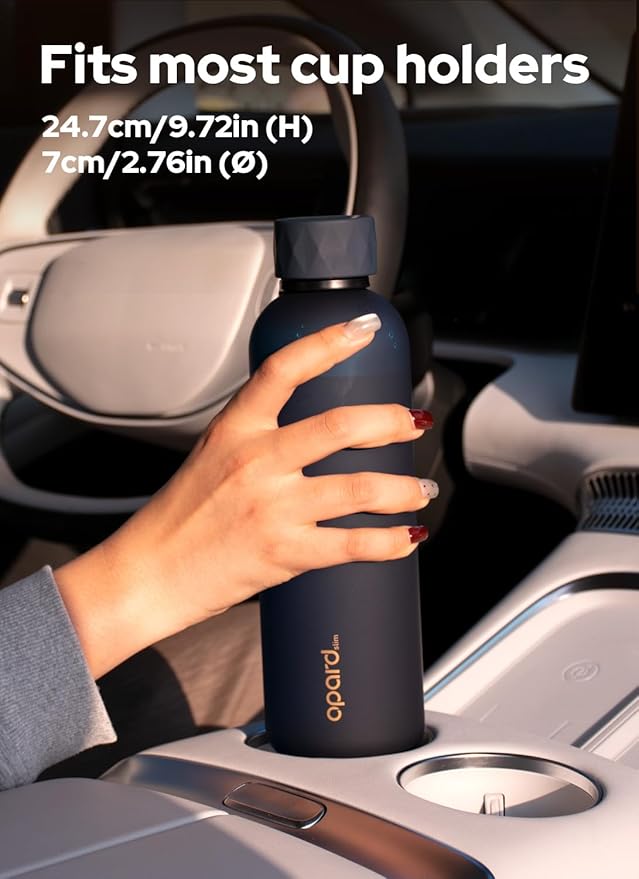 Opard Slim Pro Water Bottle 27oz, Plastic Water Bottle BPA-Free, Facetted Rubberized Grip-Texture Monocap, Leakproof Screw Top, Midnight Blue, Reusable for Travel School Sport Gym Hiking