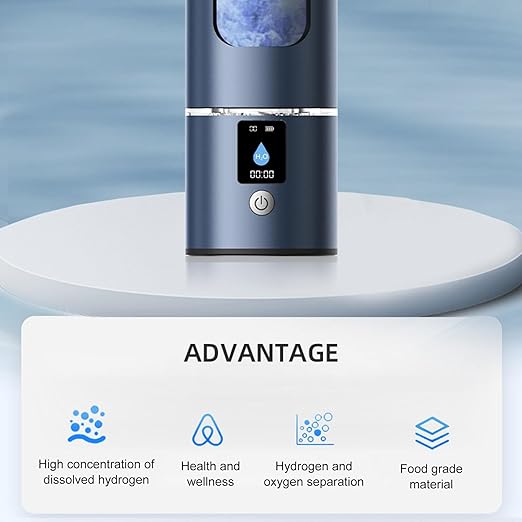 Hydrogen Water Bottle Generator Portable Rechargeable Hydrogen Water Ionizer Hydrogen Rich Water Bottle Glass with 2 Modes LCD Screen Water Generator Improves Water Quality Gift