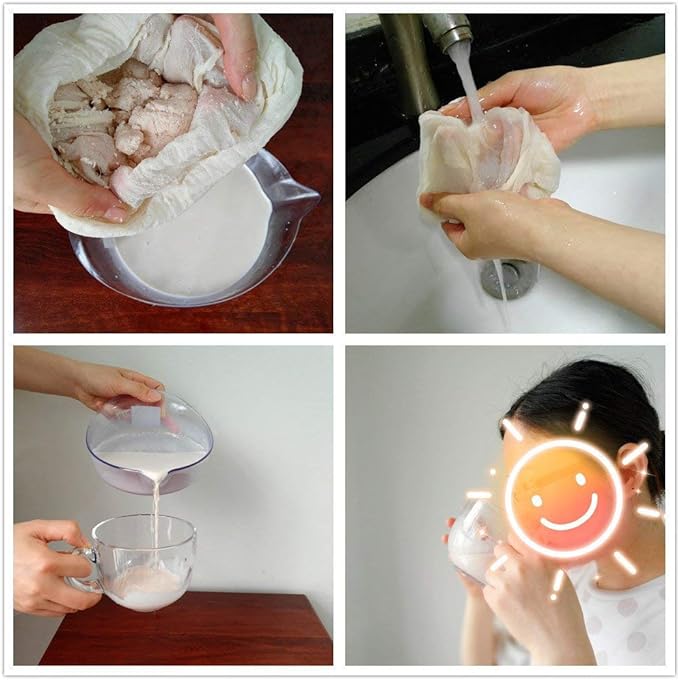 Cheesecloth Bags for Straining,Reusable Cold Brew Coffee Cheese Cloths Strainer,Large Nut Milk Tea Juice Bag,100% Natural Cotton Fine Mesh Filter Bags(Medium,4 Pack)