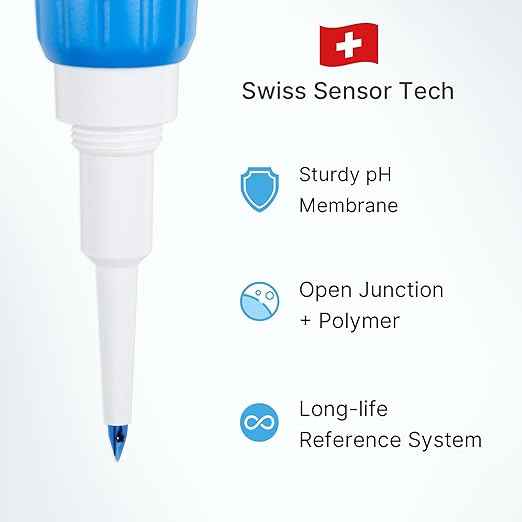 Apera Instruments Premium-Series PH60S Food pH Pocket Tester Kit, Swiss Spear pH Electrode, ±0.01 pH Accuracy, -2.00-16.00 pH Range (AI313)