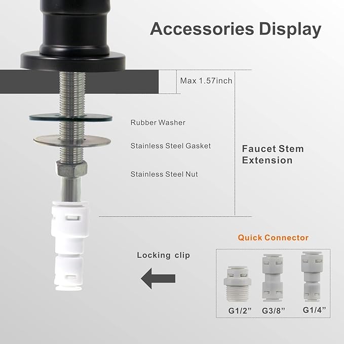 Matte Black Drinking Water Faucet for Reverse Osmosis Filtration System - Leadless Stainless Steel Kitchen Bar Sink Non Air Gap RO Filter